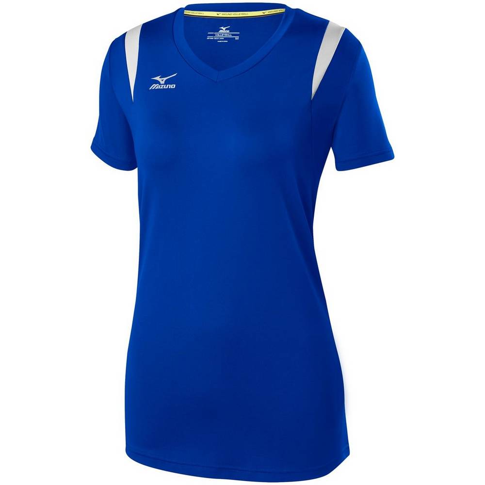 Maglia Mizuno Pallavolo Balboa 5.0 Long Sleeve Donna - Blu Reale/Argento - 62439-BCUD